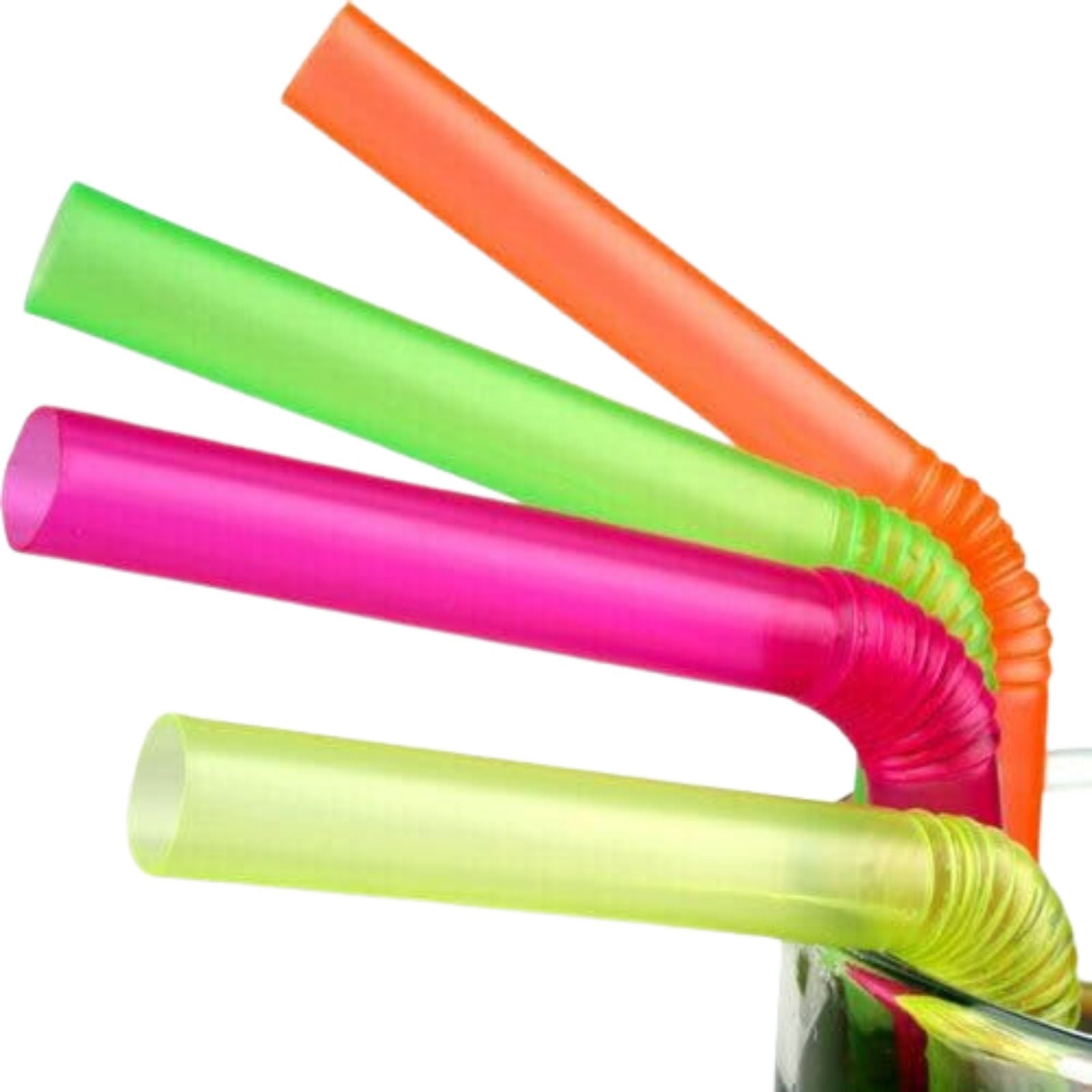 7.75" Straws Multi Color Flexible Individually Wrapped For Beverage