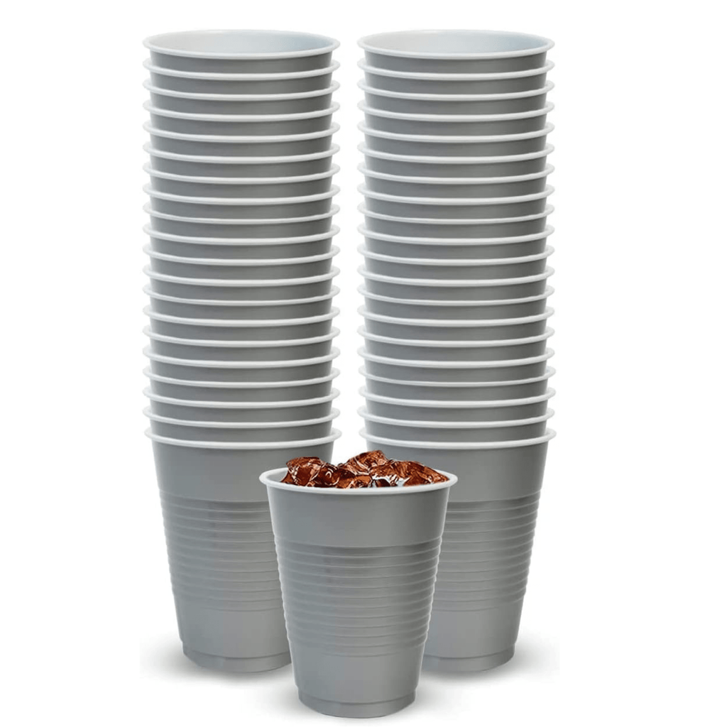 *BUY BULK* 9oz Plastic Cups Silver