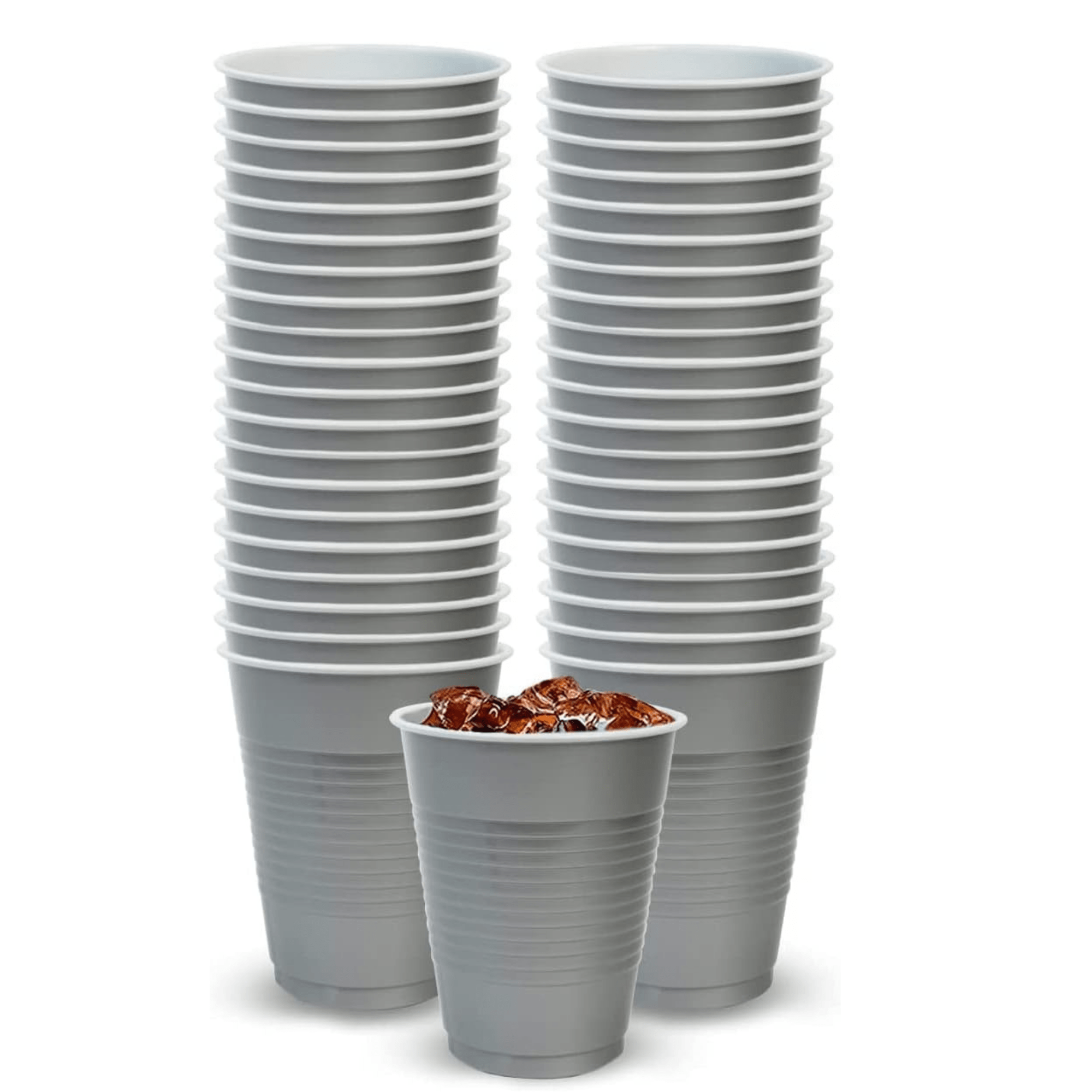 *BUY BULK* 9oz Plastic Cups Silver
