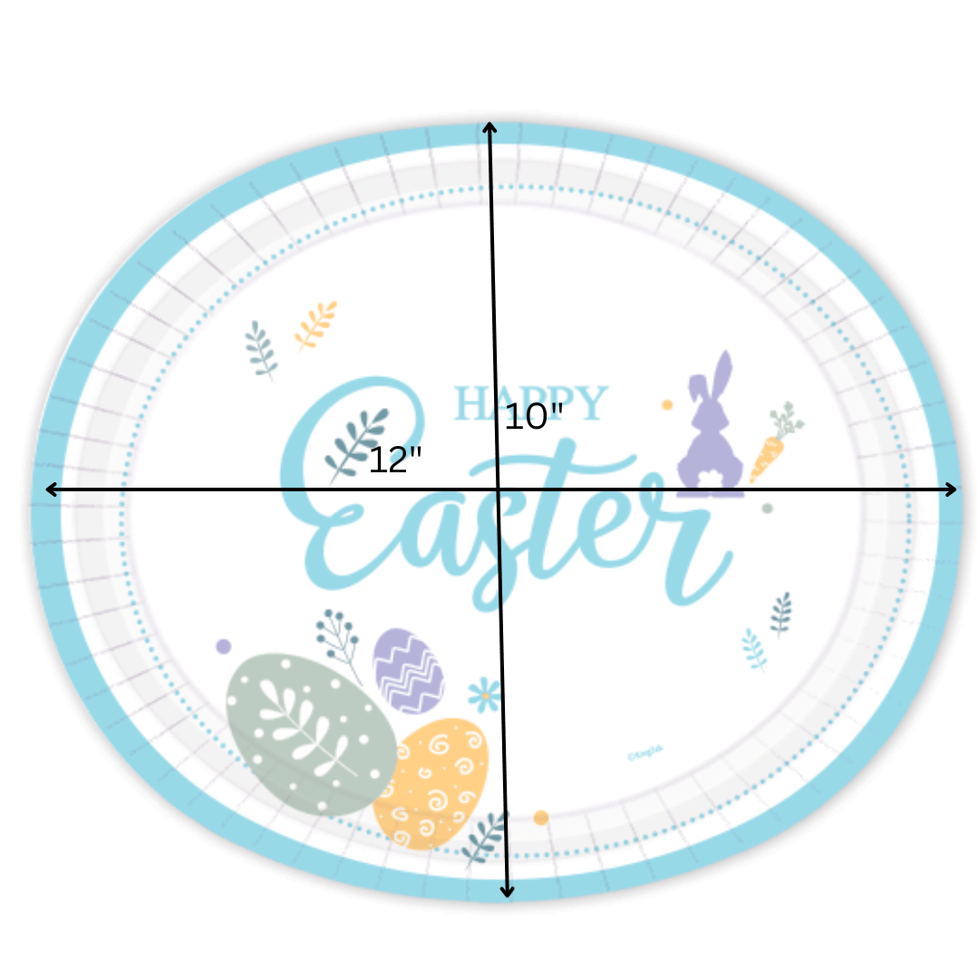 Oval 10" x 12" Easter Paper Plates 10 Pack
