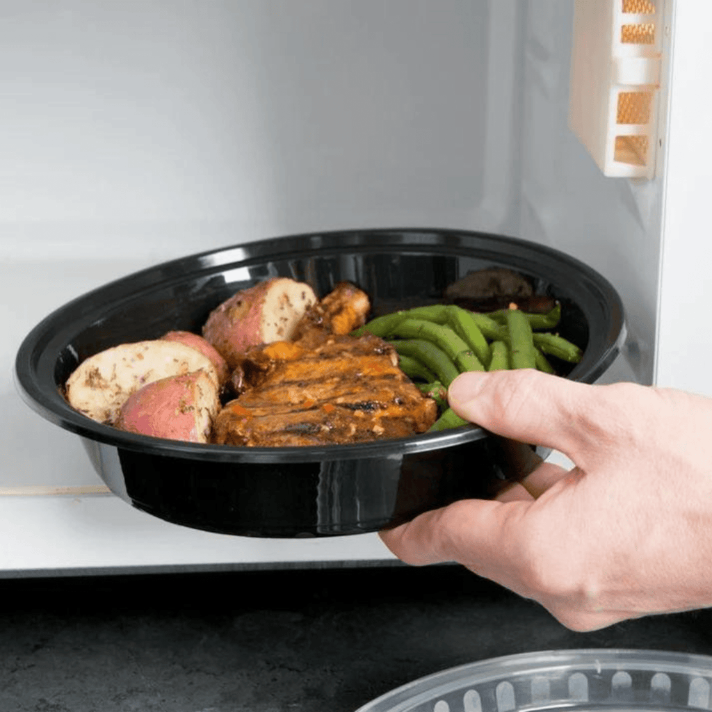 16oz. Round Meal Prep/ Bento Box Containers with Clear Lids Disposable Plastic