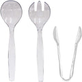 Plastic Serving Utensils, Heavy Duty Clear Disposable Utensils, 9 Piece Set Disposable Cutlery Set Vezee 9 Piece