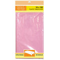 54" x 108" Medium Pink Rectangle Plastic Premium Tablecloth Heavyweight