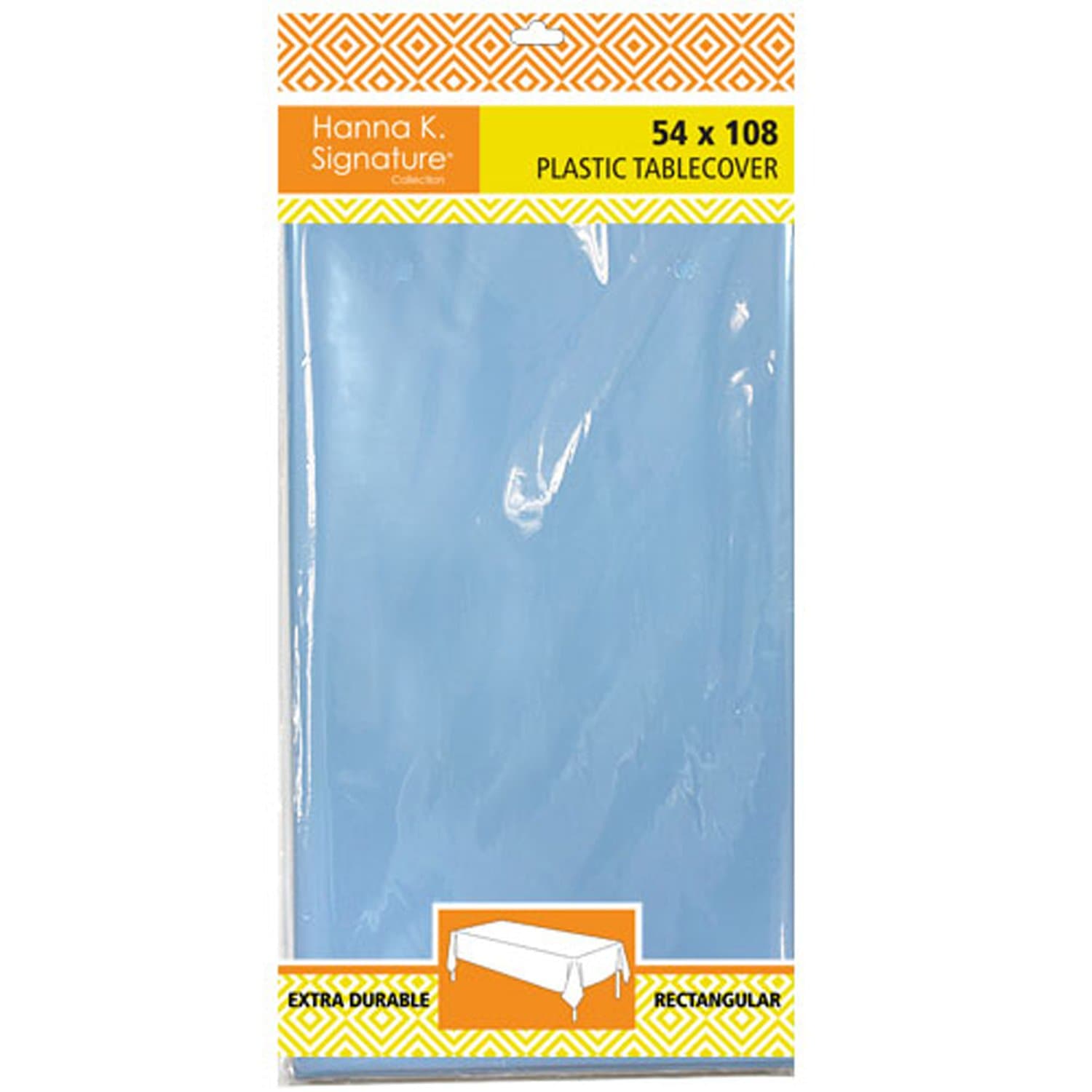 54" x 108" Light Blue Rectangle Disposable Plastic Premium Tablecloth Heavyweight
