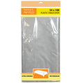 54" x 108" Silver Lace Rectangle Disposable Plastic Premium Tablecloth Heavyweight