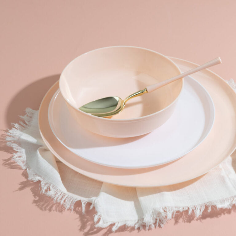 Edge 6.3" Pink Round Salad Plastic Plates