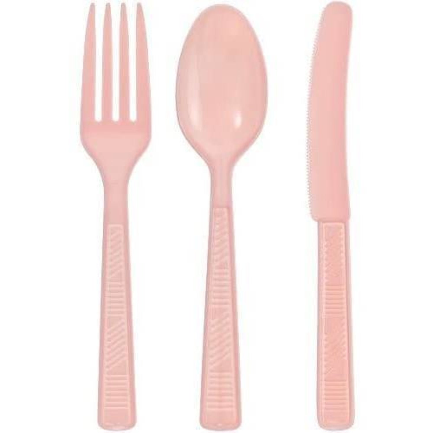 Pink Plastic Combo Cutlery