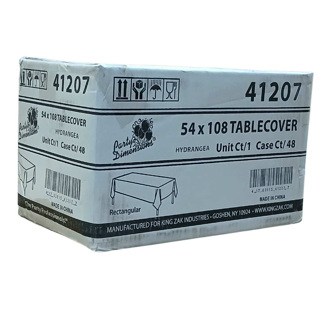 *WHOLESALE* 54'' X 108'' Hydrangea Rectangular Table cover Disposable Plastic 48/Case