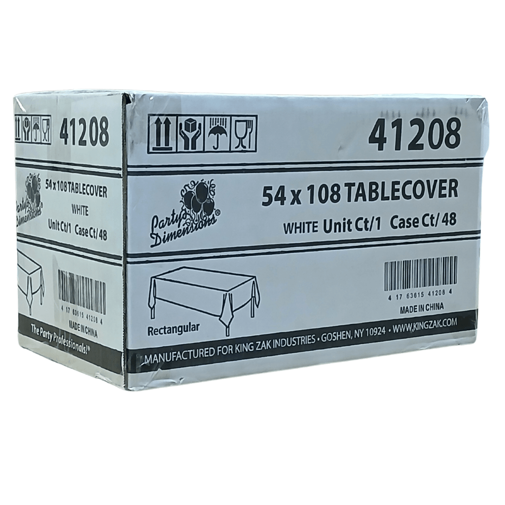 *WHOLESALE* 54'' X 108'' White Rectangular Table cover Disposable Plastic 48/Case