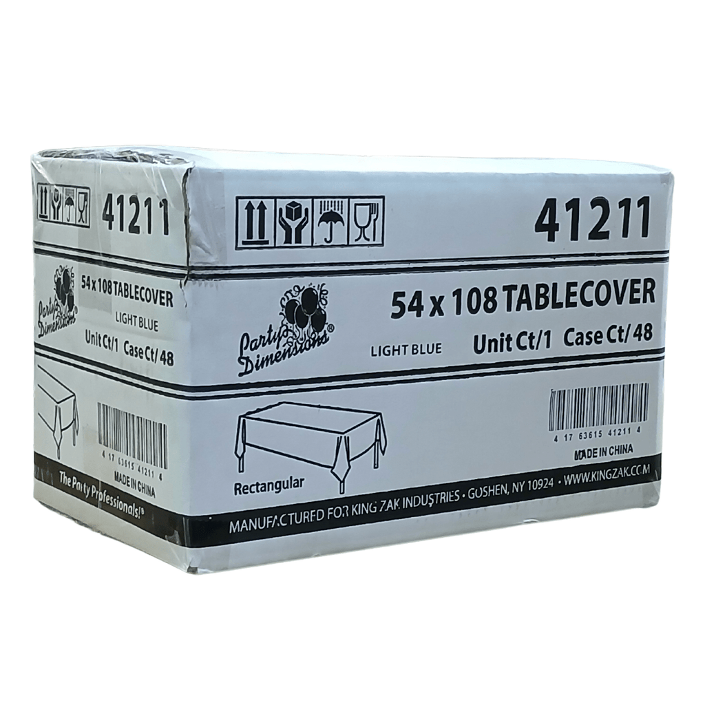 *WHOLESALE* 54'' X 108'' Light Blue Rectangular Table cover Disposable Plastic 48/Case