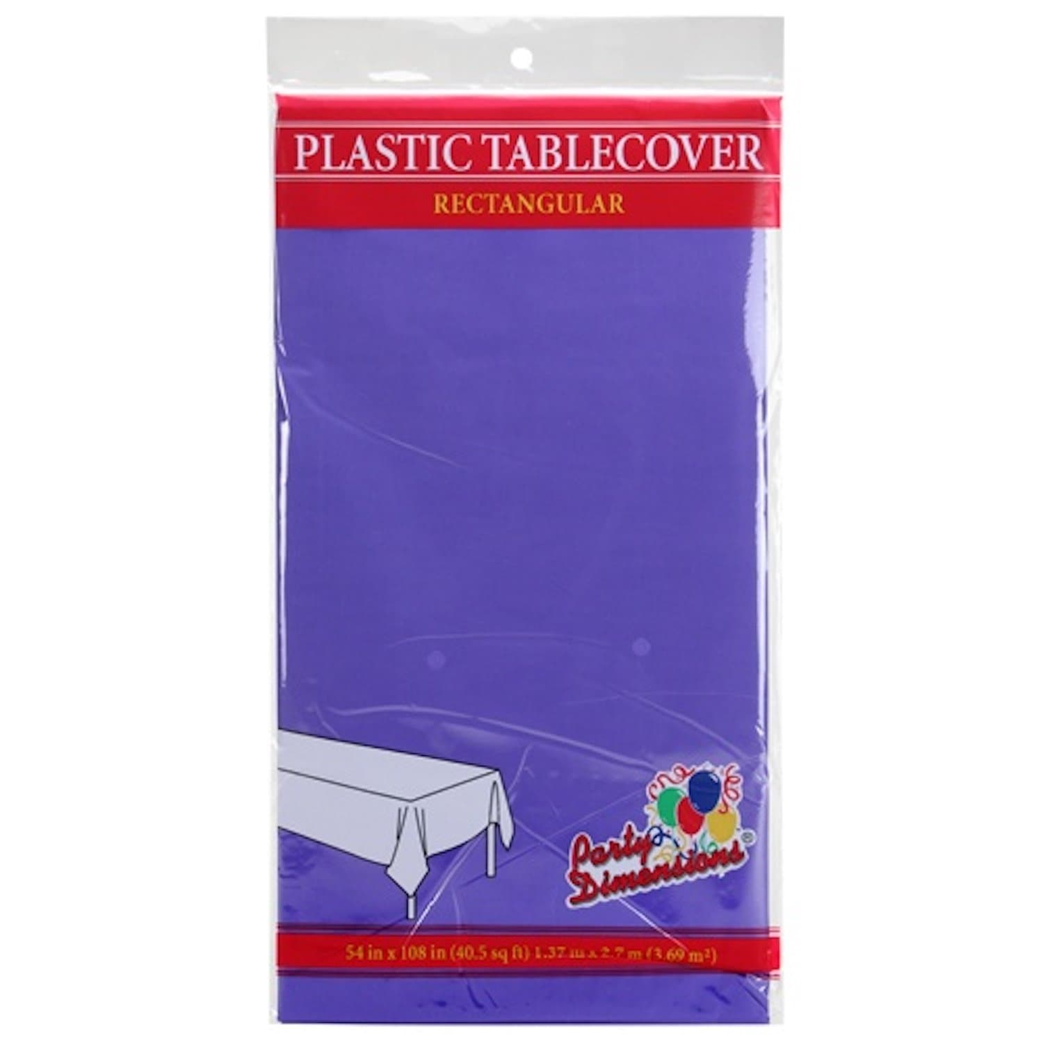 54'' X 108'' Purple Rectangular Tablecover Plastic