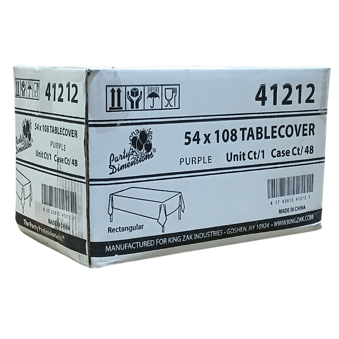 *WHOLESALE* 54'' X 108'' Purple Rectangular Table cover Disposable Plastic 48/Case
