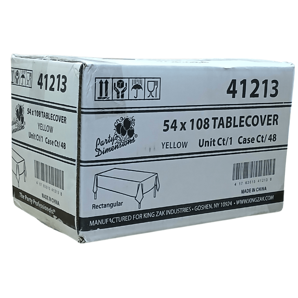 *WHOLESALE* 54'' X 108'' Yellow Rectangular Table cover Disposable Plastic 48/Case