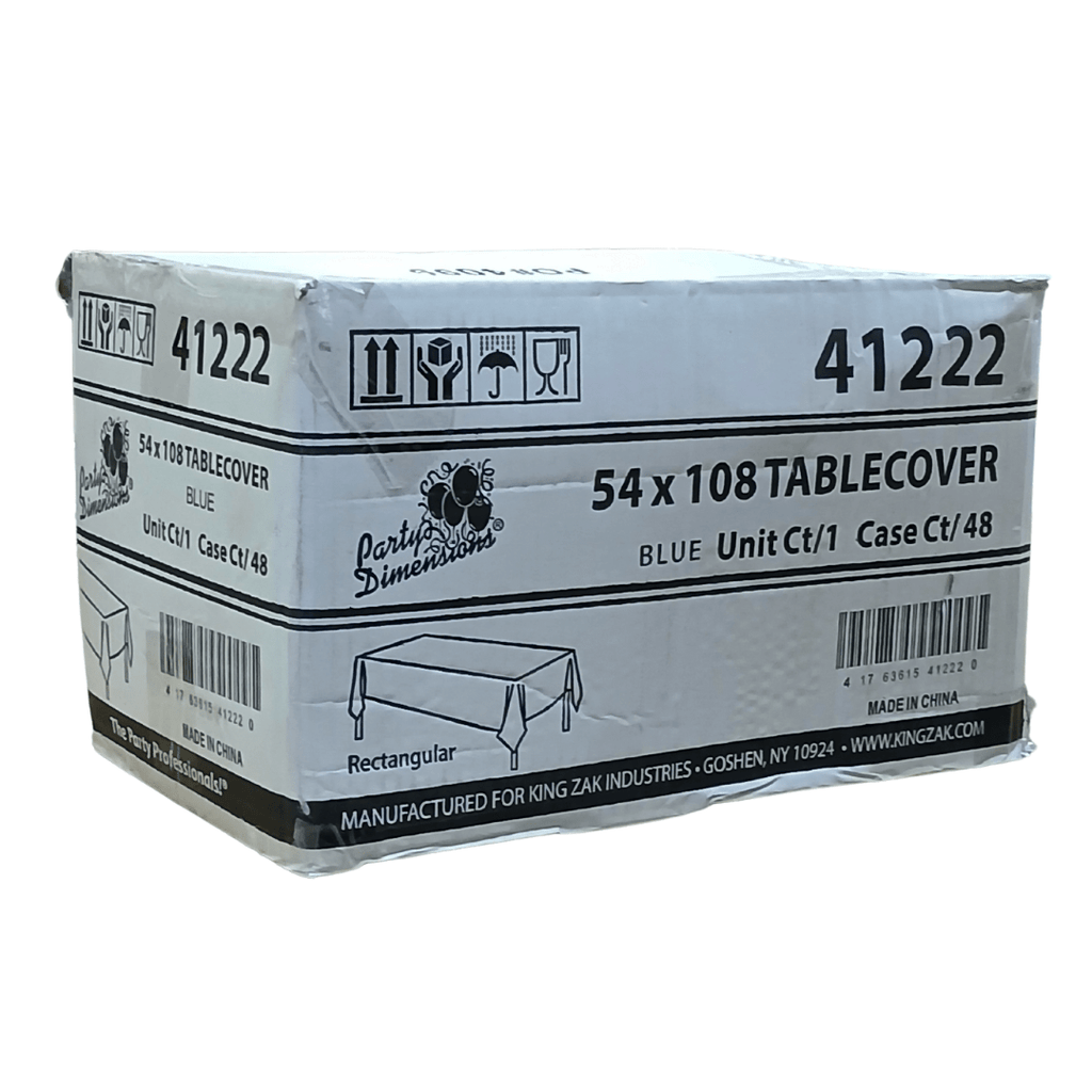 *WHOLESALE* 54''X108'' Blue Rectangular Table cover Disposable Plastic 48/Case
