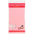 54'' X 108'' Light Pink Rectangular Tablecover Plastic