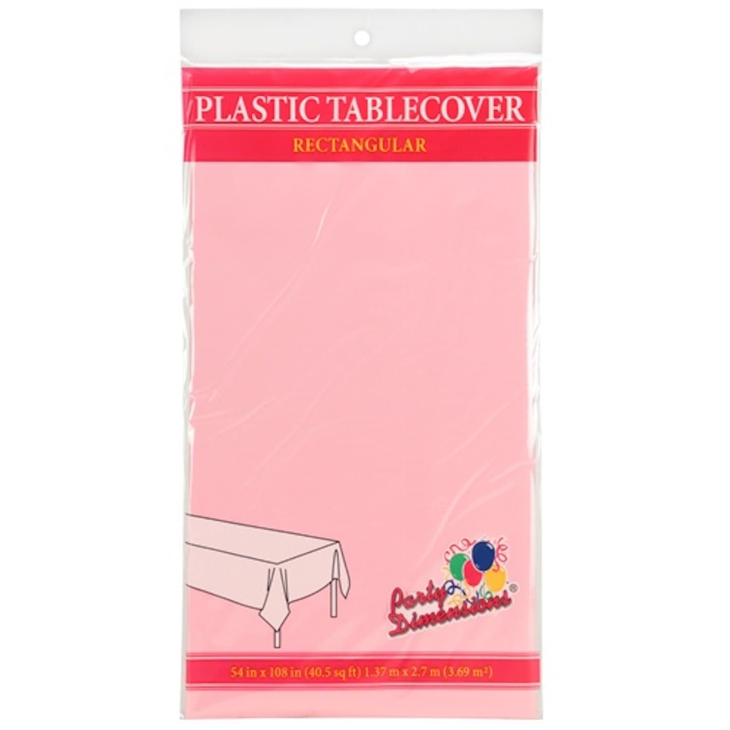 54'' X 108'' Light Pink Rectangular Tablecover Plastic