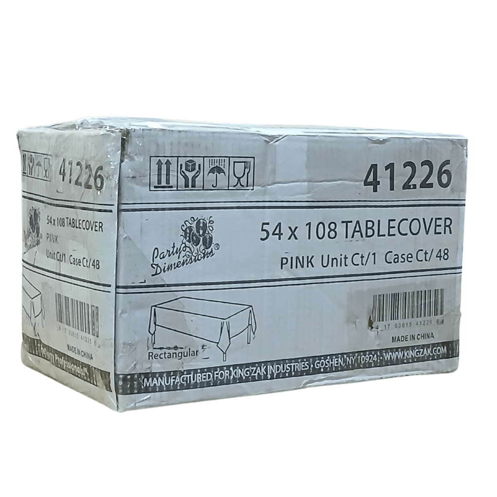 *WHOLESALE* 54'' X 108'' Light Pink Rectangular Table cover Disposable Plastic 48/Case