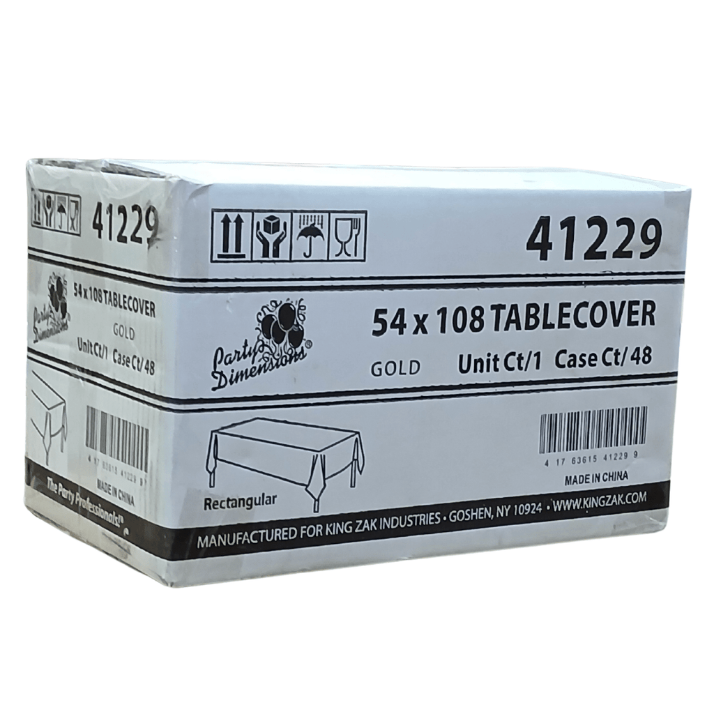 *WHOLESALE* 54'' X 108'' Gold Rectangular Table cover Disposable Plastic 48/Case