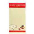 54'' X 108'' Ivory Rectangular Tablecover Plastic