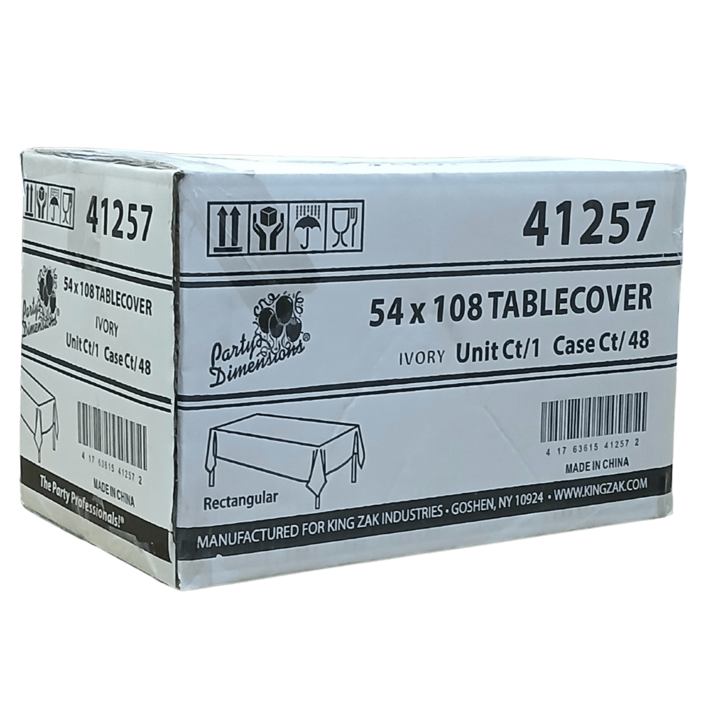 *WHOLESALE* 54'' X 108'' Ivory Rectangular Table cover Disposable Plastic 48/Case