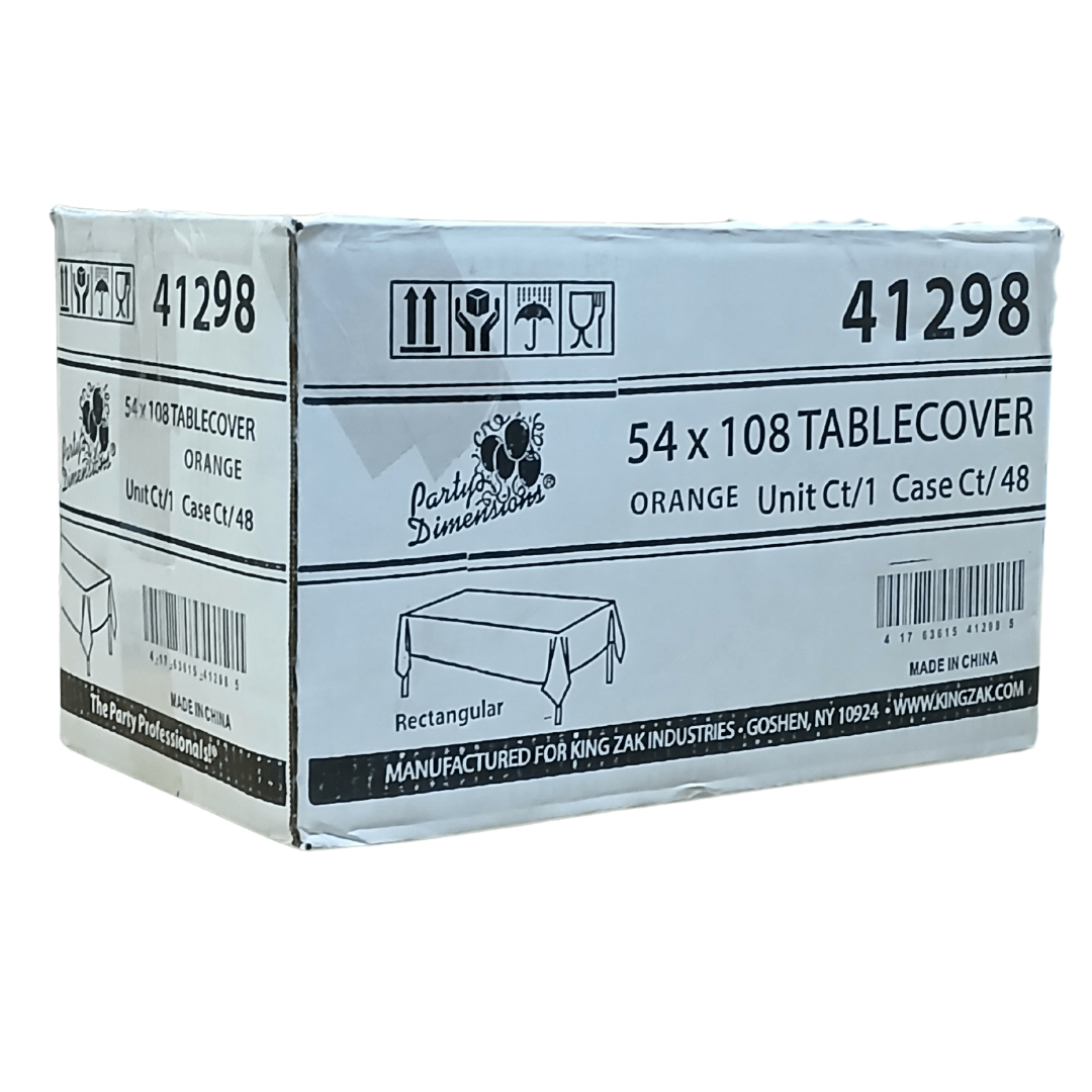 *WHOLESALE* 54'' X 108'' Orange Rectangular Table cover Disposable Plastic 48/Case