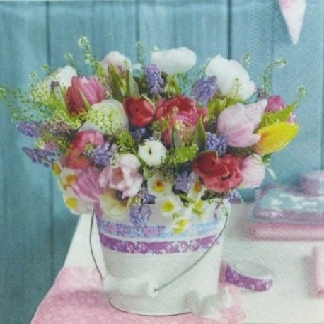 Paper Lunch Napkins Spring Bouquet Flower Pattern 20 Pack