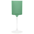 9oz Two Tone Green/Clear Plastic Disposable Wine Goblets