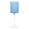 9oz Two Tone  Blue/Clear Plastic Disposable Wine Goblets