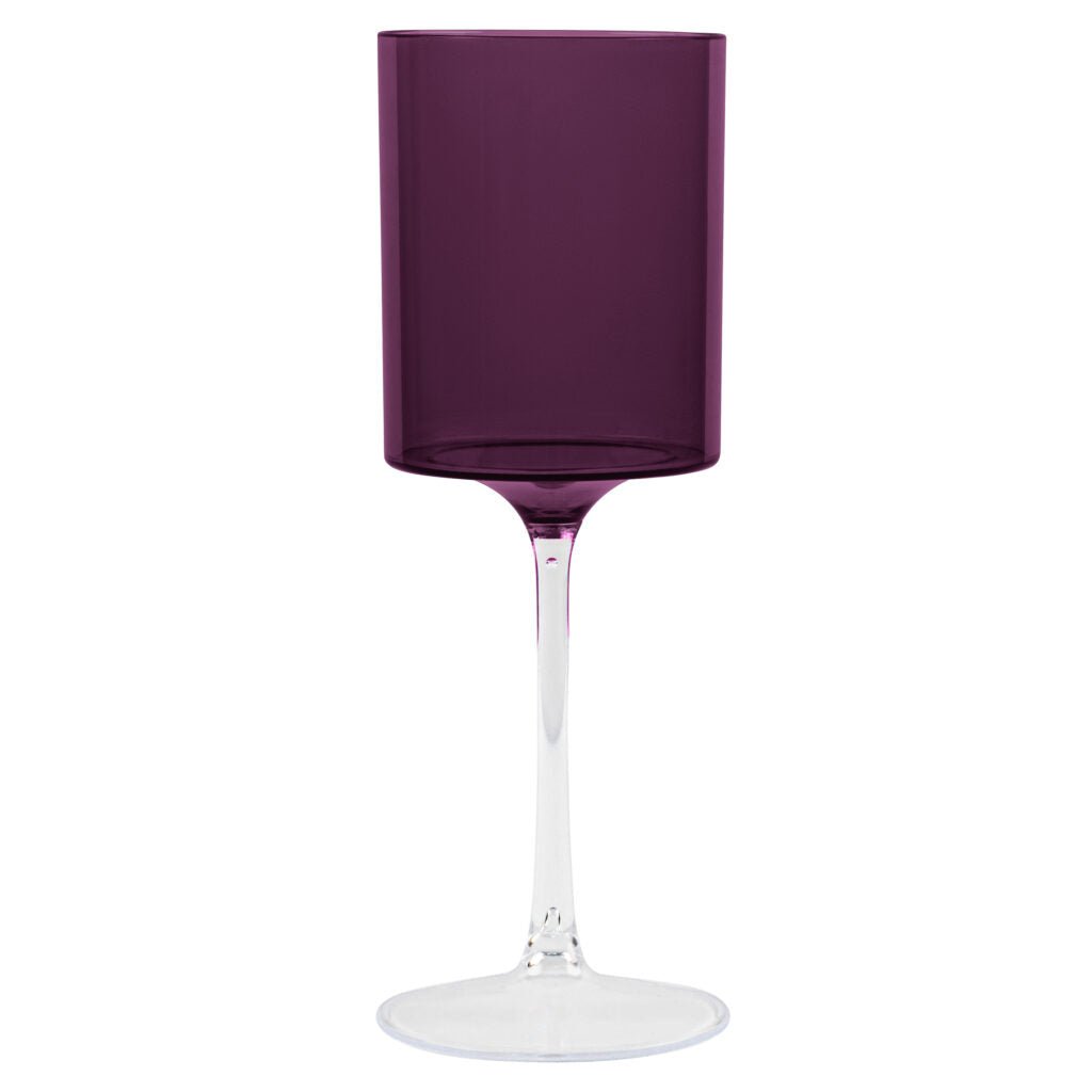 14oz Two Tone  Purple/Clear Plastic Wine Goblets