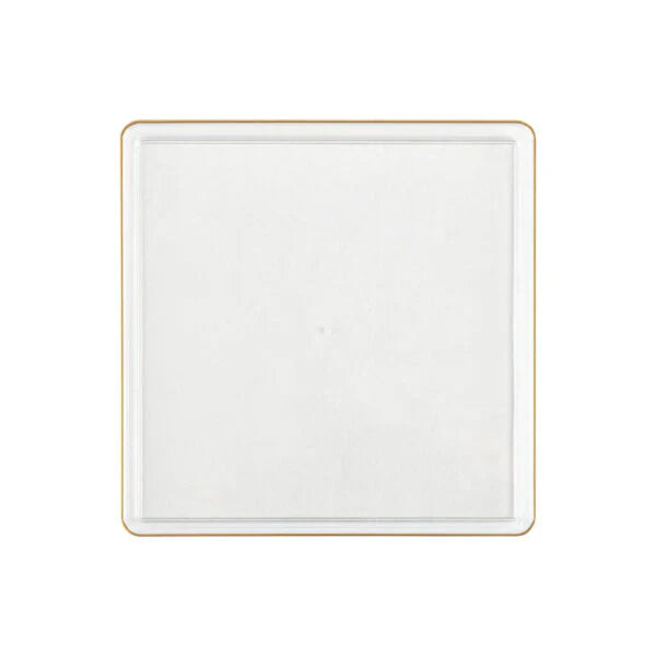 10.75"&7.75" Square Clear With Gold Rim Plastic Plates COMBO Set-Edge