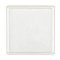 Edge 10.75" Clear with Gold Rim Square Plastic Dinner Plates