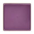 Edge 10.75" Transparent Purple with Gold Rim Square Plastic Dinner Plates