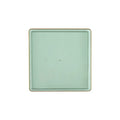 Edge 7.75" Transparent Green with Gold Rim Square Dessert Plastic Plates