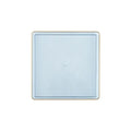 Edge 7.75" Transparent Blue with Gold Rim Square Dessert Plastic Plates