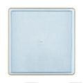 Edge 10.75" Transparent Blue with Gold Rim Square Plastic Dinner Plates