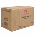 *WHOLESALE* 4 Piece Pack White Plastic Disposable Cutlery Medium Weight 250sets/Case