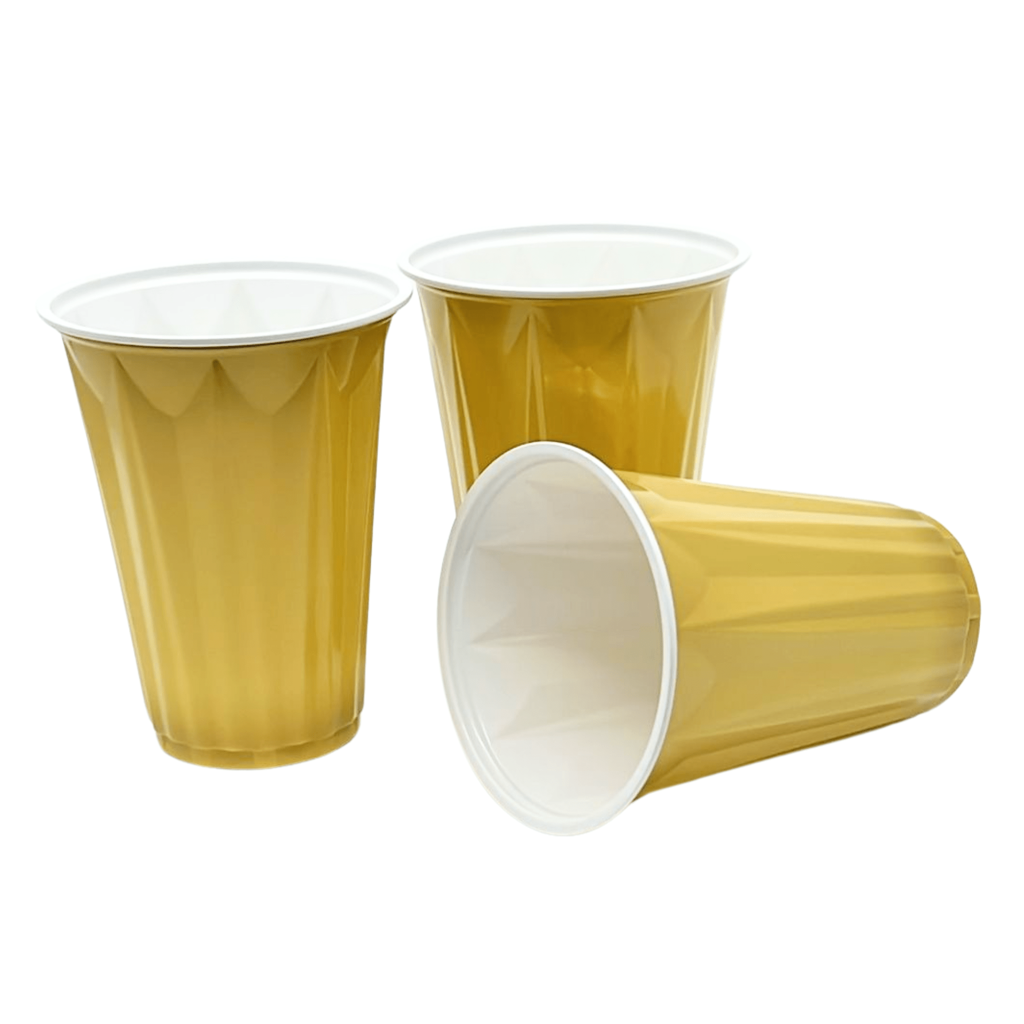 12oz Gold Plastic Beverage Cups Disposable Drinkware