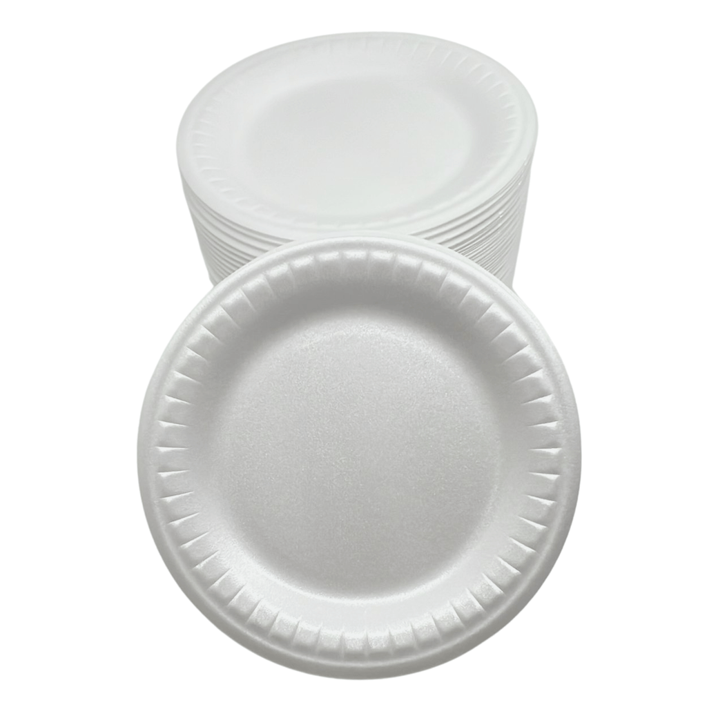 8 7/8" Foam Plates White, Microwavable, Lightweight & Sturdy