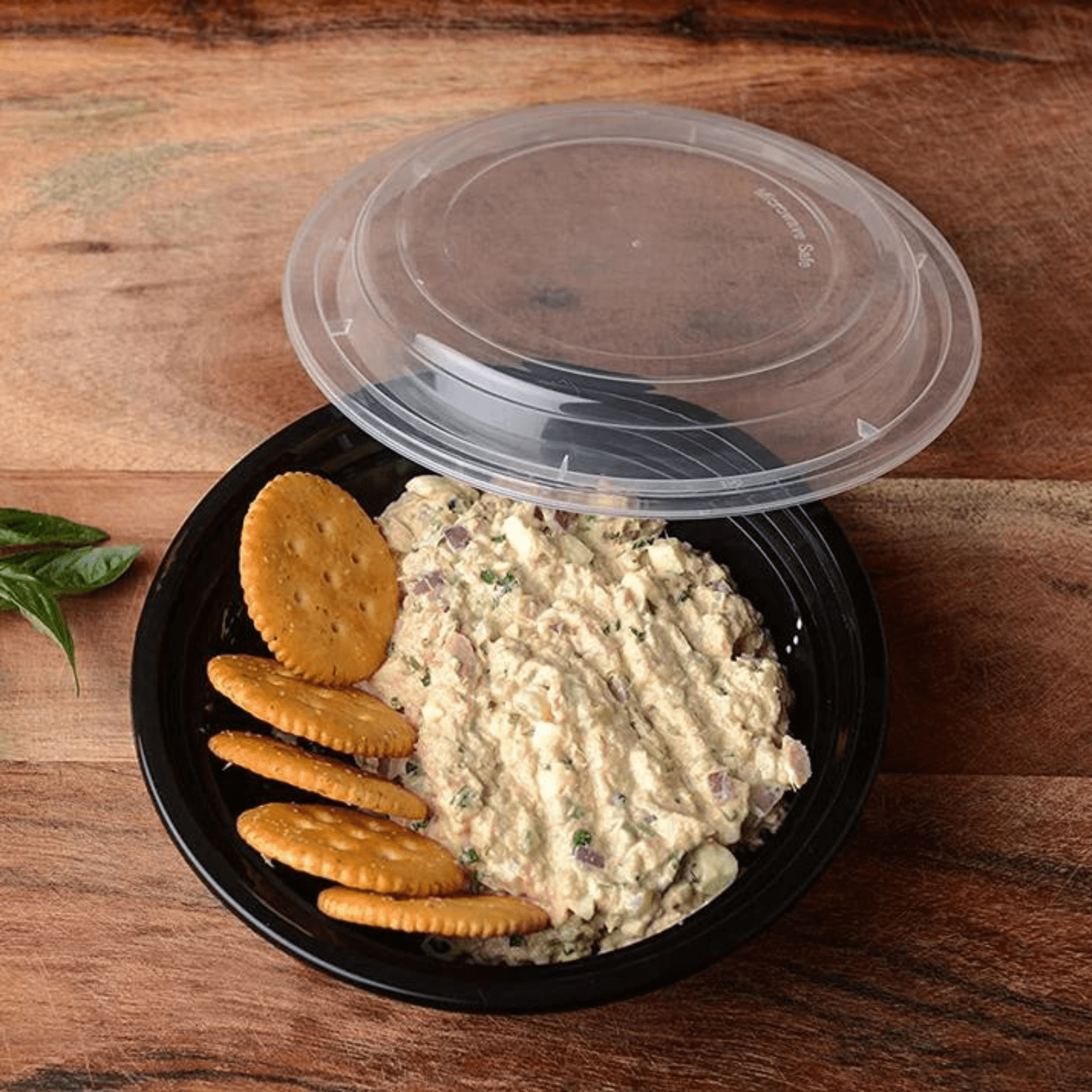 *WHOLESALE* 16oz Plastic Black Meal Prep/ Bento Box Container with Clear Lid 150/Case