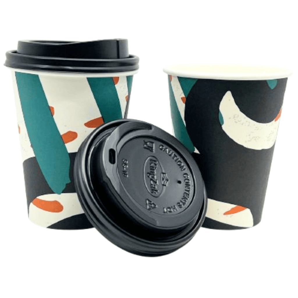 12oz Paper Cups With Lids Doodles Hot/Cold