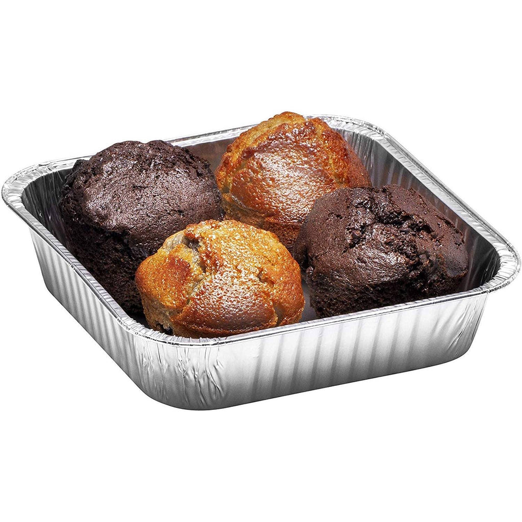 8" Square DEEP Cake Baking Pan Disposable Aluminum