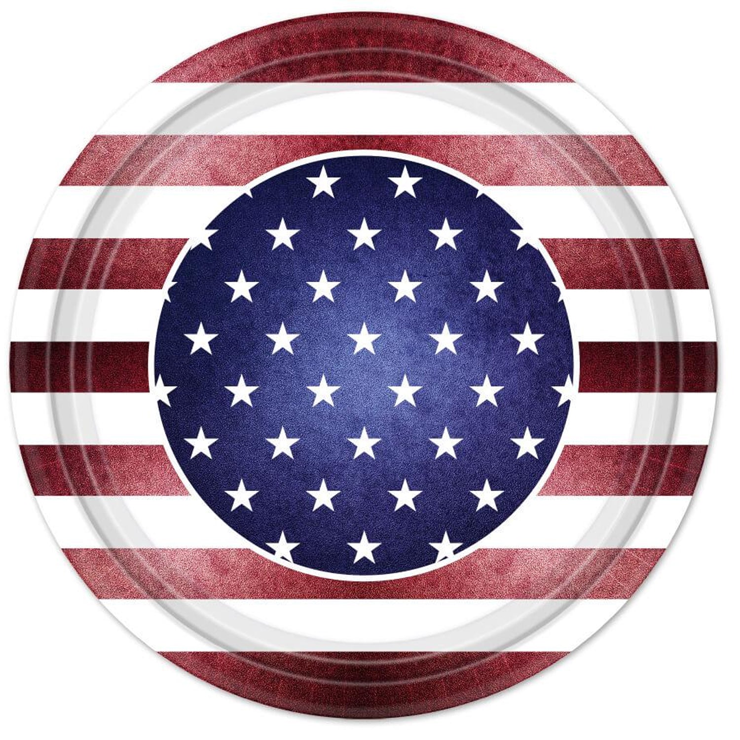 10" Premium Paper Plate American Flag Pattern 24 Pack
