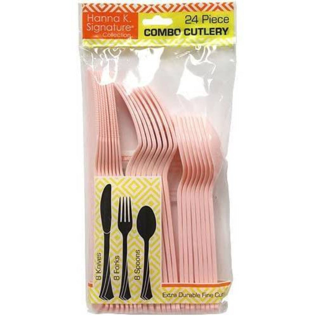 Cutlery Light Pink Combo Heavy Platic  24 count