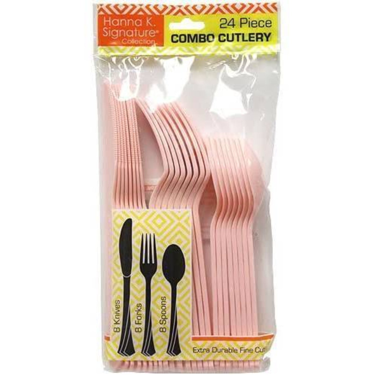 Cutlery Light Pink Combo Heavy Platic  24 count
