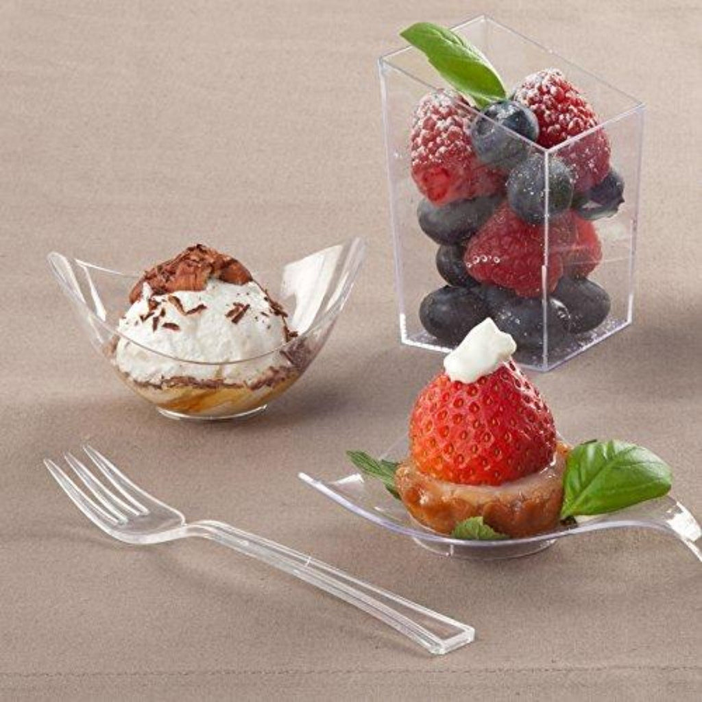 Mini Clear Plastic Oval Bowl 1.5 oz