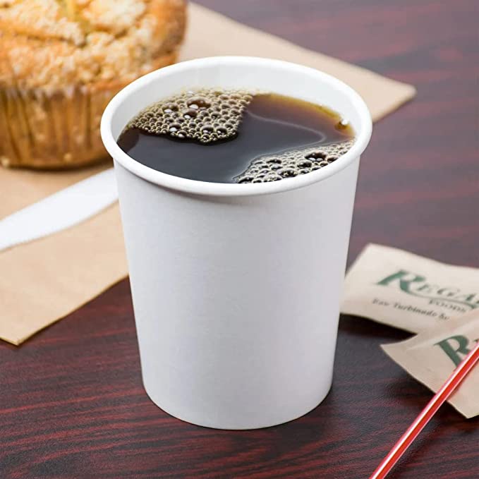 *WHOLESALE* 8 oz White Poly Paper Cups Hot and Cold Disposable Leak Resistant Cups 1000/ Case