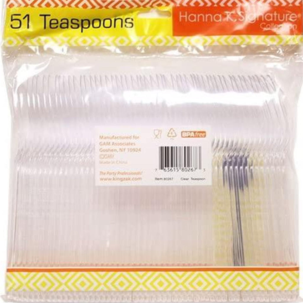 *WHOLESALE* Heavyweight Plastic Teaspoon Clear 1224/Case