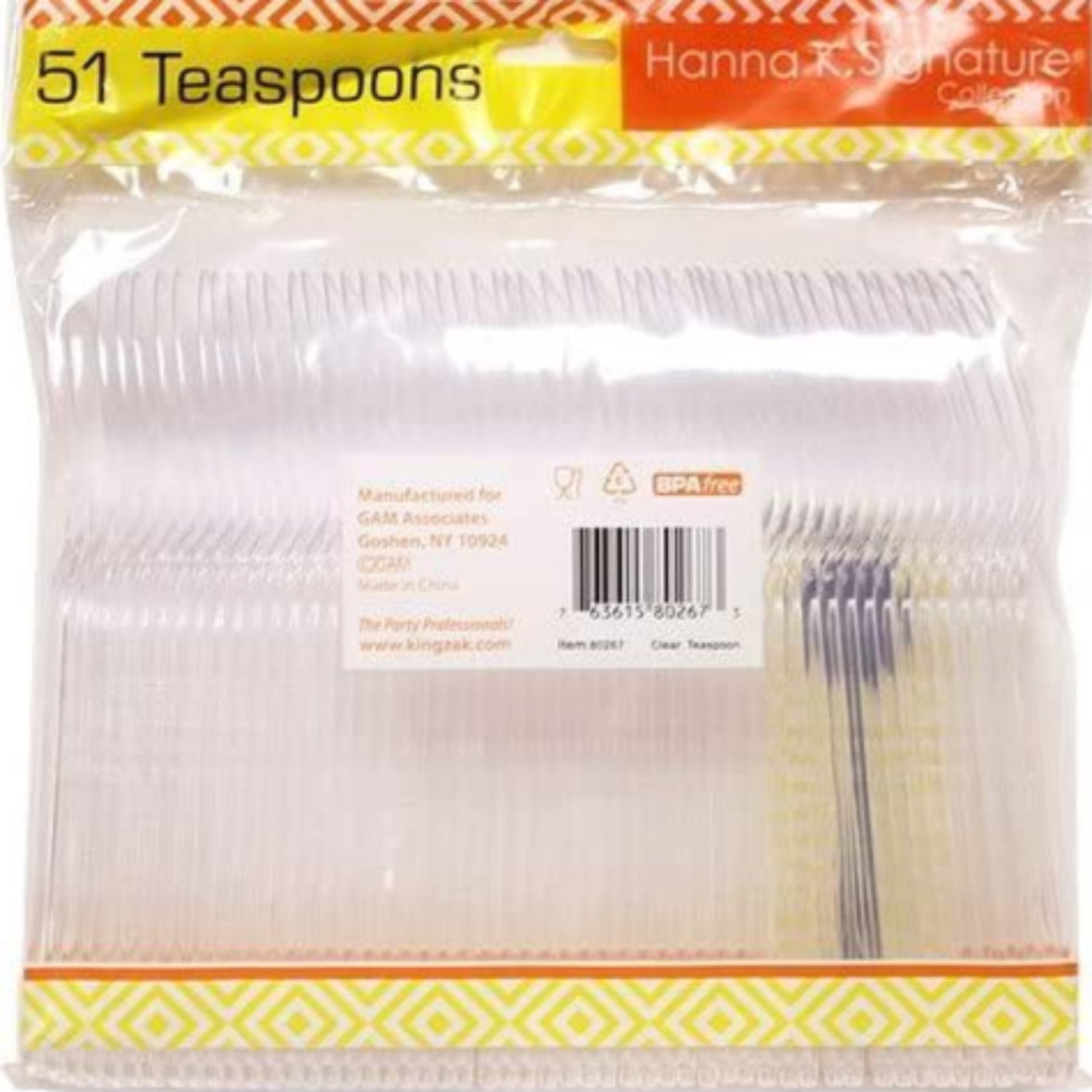 *WHOLESALE* Heavyweight Plastic Teaspoon Clear 1224/Case