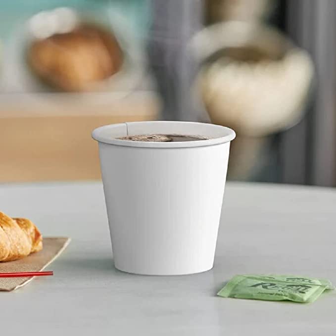 *BUY BULK* 8 oz White Poly Paper Cups Hot and Cold Disposable Leak Resistant Cups