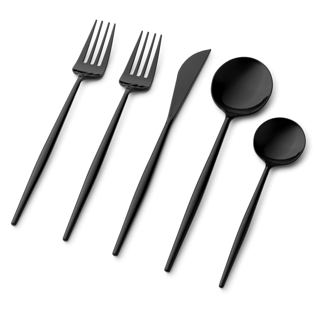 Noble Black  Cutlery Plastic Set 40 Pack
